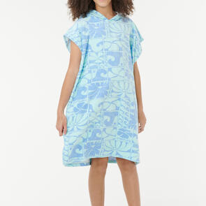 RIP CURL GIRLS MIXED COTTON HOODED TOWEL BLUE