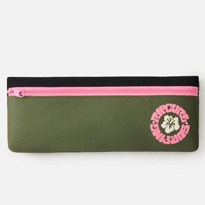 RIP CURL LONG PENCIL CASE VARIETY SEA SPRAY GREEN