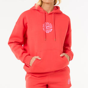 RIP CURL ICONS OF SURF HERITAGE HOOD HIBISCUS RED