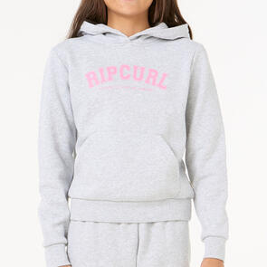 RIP CURL GIRLS VARSITY PRINT HOODY GREY MARLE