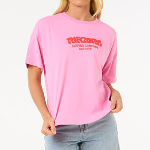 RIP CURL SURF PUFF RELAXED TEE PINK