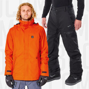 RIP CURL SNOW SUNDRY SEARCH JACKET RED + SEARCH PANT BLACK COMBO