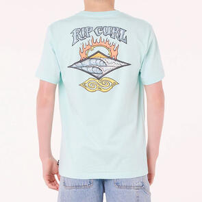 RIP CURL BOYS DAZED AND TUBED TEE LIGHT AQUA