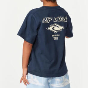 RIP CURL BOYS FADE OUT ICON TEE DARK NAVY