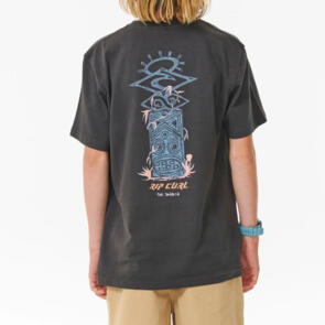 RIP CURL BOYS SHRED ROCK TEMPLE TEE WASHED BLACK