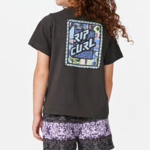 RIP CURL BOYS STATIC YOUTH LOGO TEE WASHED BLACK