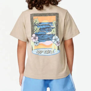 RIP CURL BOYS STATIC YOUTH ART TEE TAUPE