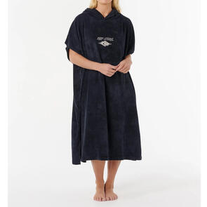 RIP CURL CLASSIC SURF HOODED TOWEL BLACK/OFF WHITE