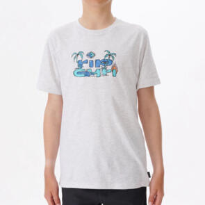 RIP CURL COSMIC TIDES BARREL TEE YOUTH SNOW MARLE