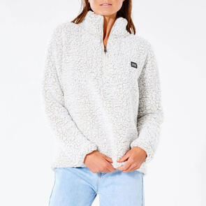 RIP CURL DARK N STORMY 1/4 ZIP CREW OFF WHITE