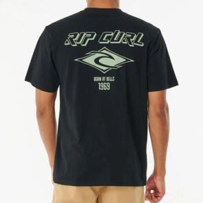 RIP CURL FADE OUT ICON TEE BLACK GREEN