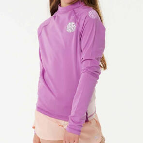 RIP CURL GIRLS ICON UV BRUSHED L/S NEON PURPLE