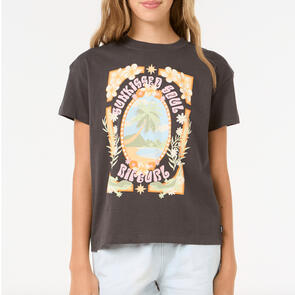 RIP CURL GIRLS ISLAND BLISS ART TEE WASHED BLACK