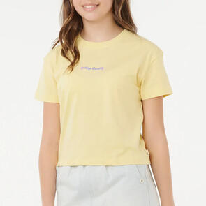 RIP CURL GIRLS SUNSET SKIES CROP TEE BANANA