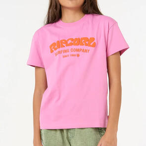 RIP CURL GIRLS SURF PUFF RELAXED TEE HOT PINK