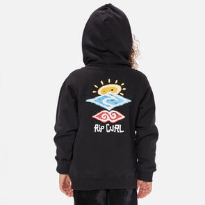 RIP CURL GROMS ICONS OF SHRED HOOD WASHED BLACK - BOY