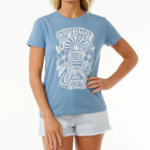 RIP CURL HIGH TIDE PSYCHIC STANDARD TEE DUSTY BLUE