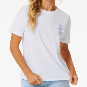 RIP CURL WOMENS ICONS OF SURF RELAXED TEE WHITE