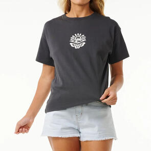 RIP CURL ICONS OF SURF RELAXED TEE WASHED BLACK