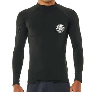 RIP CURL ICONS UPF BRUSHED L/S RASH VEST BLACK