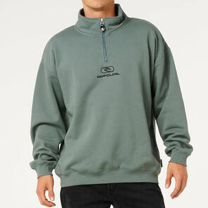 RIP CURL PILL ICON 1/4 ZIP CREW MOSS