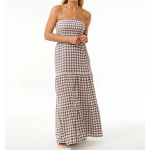 RIP CURL PREMIUM SURF CHECK MAXI DRESS EGGPLANT