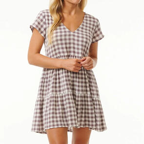 RIP CURL PREMIUM SURF CHECK DRESS EGGPLANT