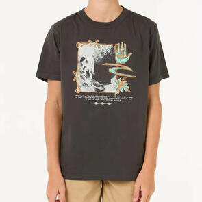 RIP CURL RAW ENERGY GECKO TEE YOUTH WASHED BLACK