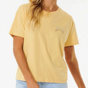RIP CURL WOMENS RIPTIDE RELAXED TEE WASHED YELLOW