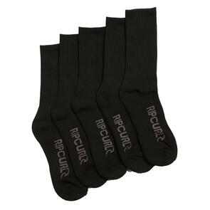 RIP CURL YOUTH SCHOOL CREW SOCK 5-PK SOCKS BLACK