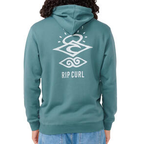 RIP CURL SEARCH ICON HOOD FLEECE STONE GREEN