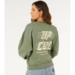 RIP CURL SPORTS DEPT DROP SHOULDER CREW WASHED GREEN