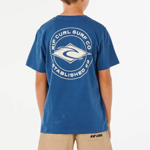 RIP CURL STAPLER TEE LIGHT NAVY