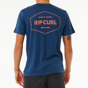 RIP CURL STAPLER TEE WASHED NAVY