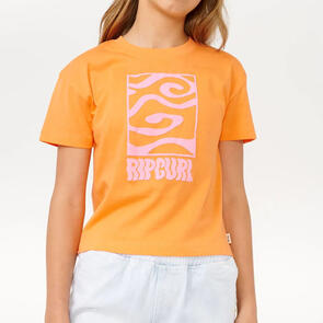 RIP CURL SUN SOL LOGO CROP TEE BRIGHT PEACH