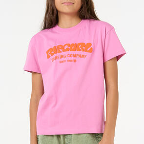 RIP CURL SURF PUFF RELAXED TEE BRIGHT PINK