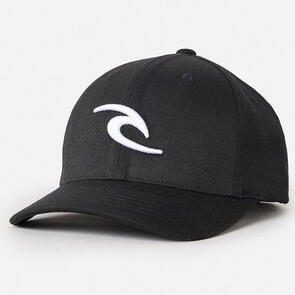 RIP CURL TEPAN FLEXFIT CAP BLACK/WHITE