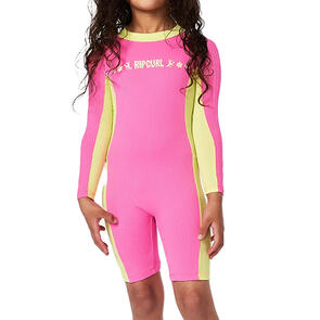 RIP CURL TODDLER SUNKISS UPF LS SPRINGSUIT HOT PINK