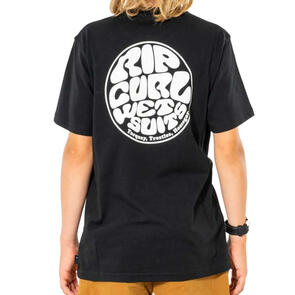 RIP CURL WETSUIT ICON TEE KIDS BLACK