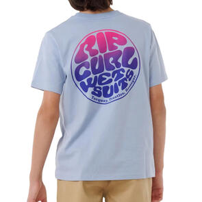 RIP CURL WETSUIT ICON TEE KIDS SPRAY BLUE