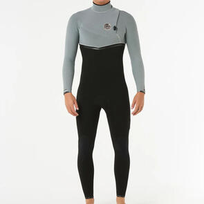 RIP CURL WETSUITS 2025 E BOMB 4/3 STEAMER ZIP FREE ICED GREY