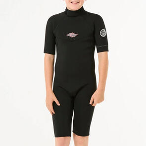 RIP CURL WETSUITS 2026 KIDS DAWN PATROL BZ SPRINGSUIT BLACK