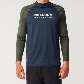 RIP CURL WETSUITS 2026 SHOCK UPF L/S RASH VEST DARK OLIVE