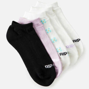 RIP CURL WOMENS ANKLE SOCK 5 PACK MULTICO