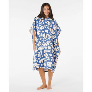 RIP CURL WOMENS MIXED HOODED TOWEL BLUE/NATURAL