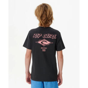 RIP CURL YOUTH FADE OUT ICON TEE BLACK PINK
