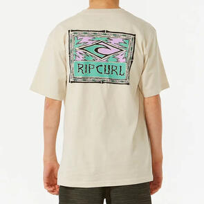 RIP CURL YOUTH LOST ISLANDS LOGO TEE - BOYS VINTAGE WHITE