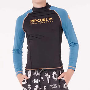 RIP CURL YOUTH SHOCK UPF L/S RASH STORM BLUE