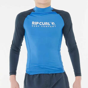 RIP CURL YOUTH SHOCK UPF L/S RASH BLUE GUM