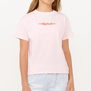 RIP CURL YOUTH SUMMER SOLSTICE TEE LIGHT PINK